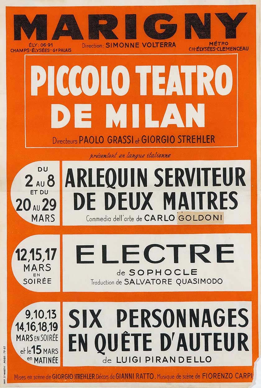 Parigi, 3 marzo 1953 - Archivio Piccolo Teatro di Milano