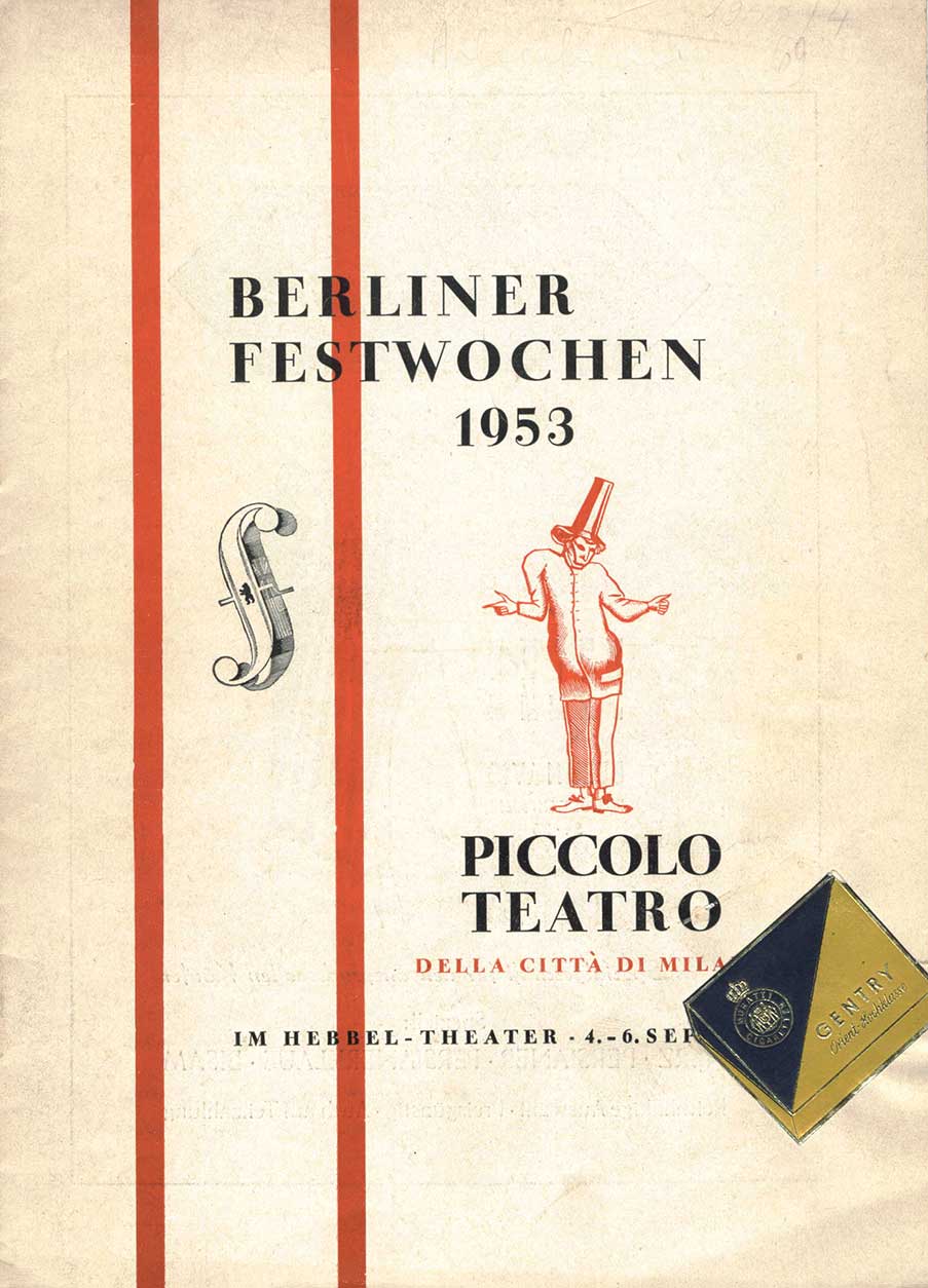 Berlino, 4 settembre 1953 - Archivio Piccolo Teatro di Milano