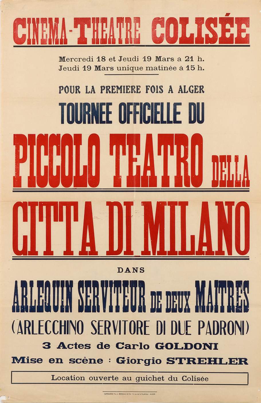 Algeri, 18 marzo 1959 - Archivio Piccolo Teatro di Milano