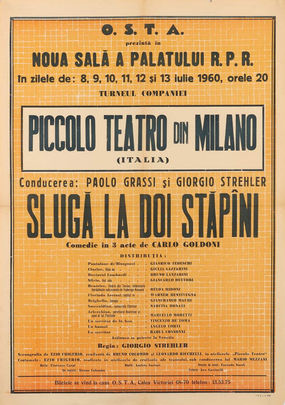 Bucarest, 8 luglio 1960 - Archivio Piccolo Teatro di Milano