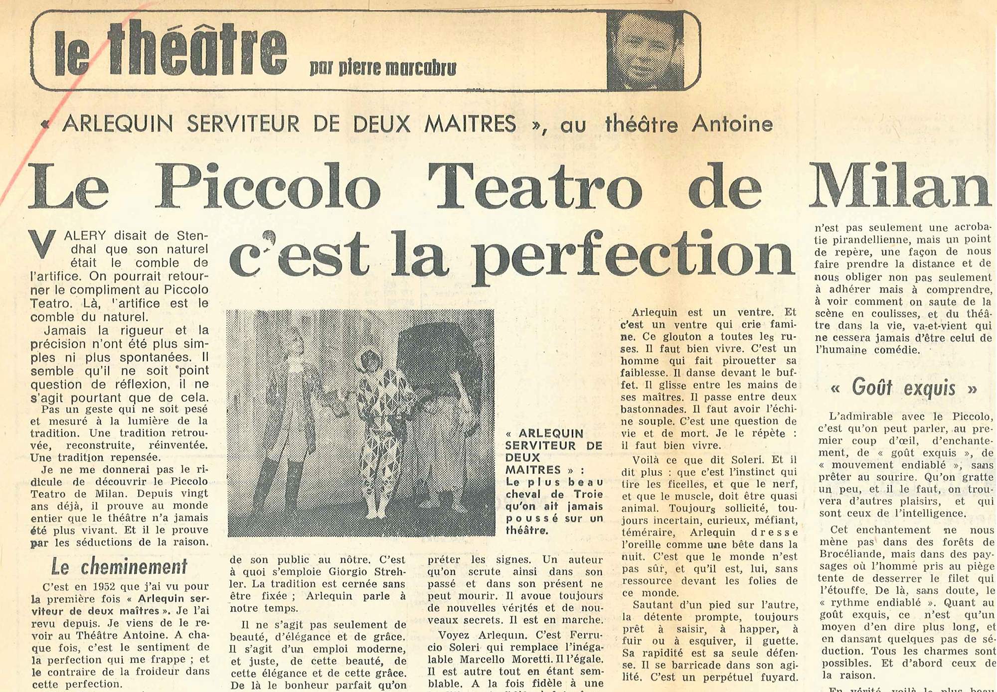 “Paris-Presse”, 10 aprile 1968 - Archivio Piccolo Teatro di Milano 