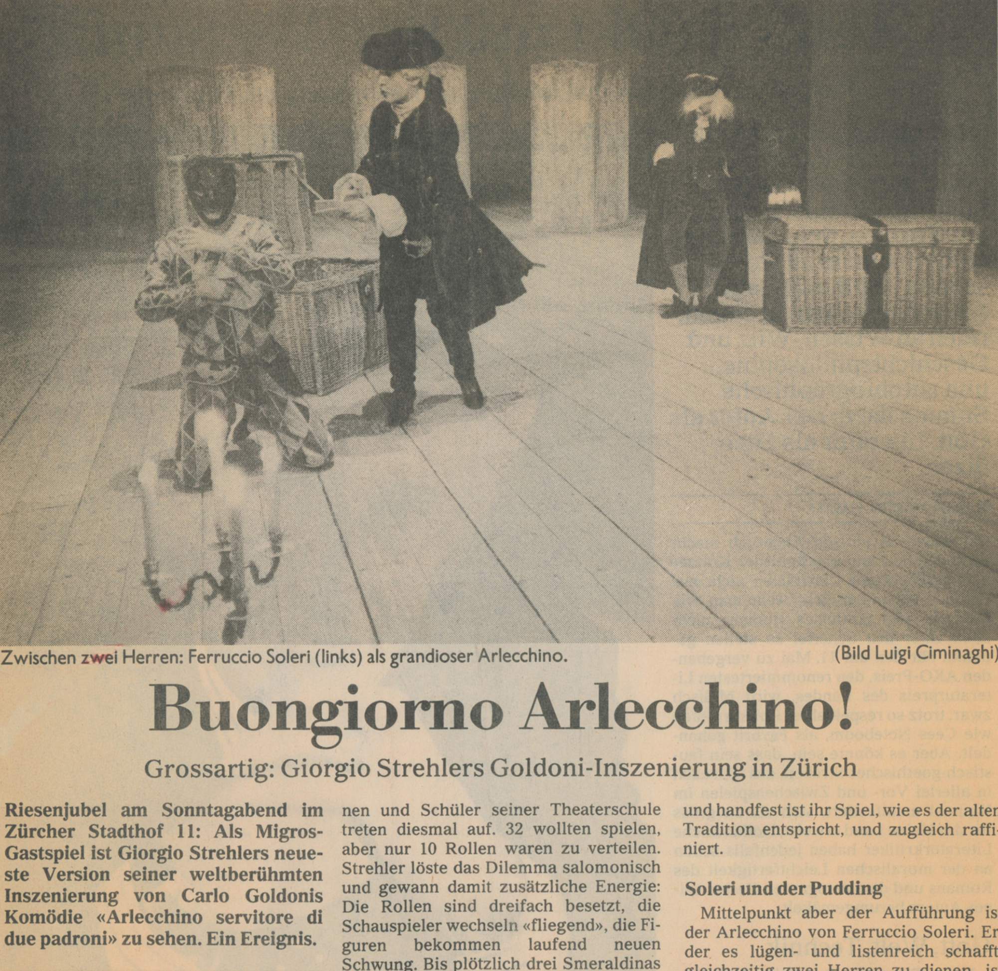 “Tages-Anzeiger” (Zurigo), 4 maggio 1993 - Archivio Piccolo Teatro di Milano 