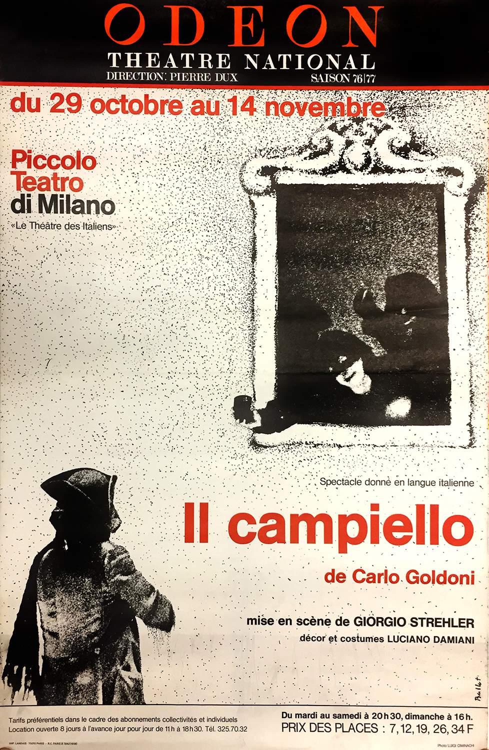 Parigi, seconda stagione di repliche all’Odéon, ottobre 1976 - Archivio Piccolo Teatro di Milano