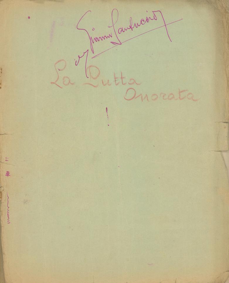 Copertina del copione di Gianni Santuccio - Archivio Piccolo Teatro di Milano 