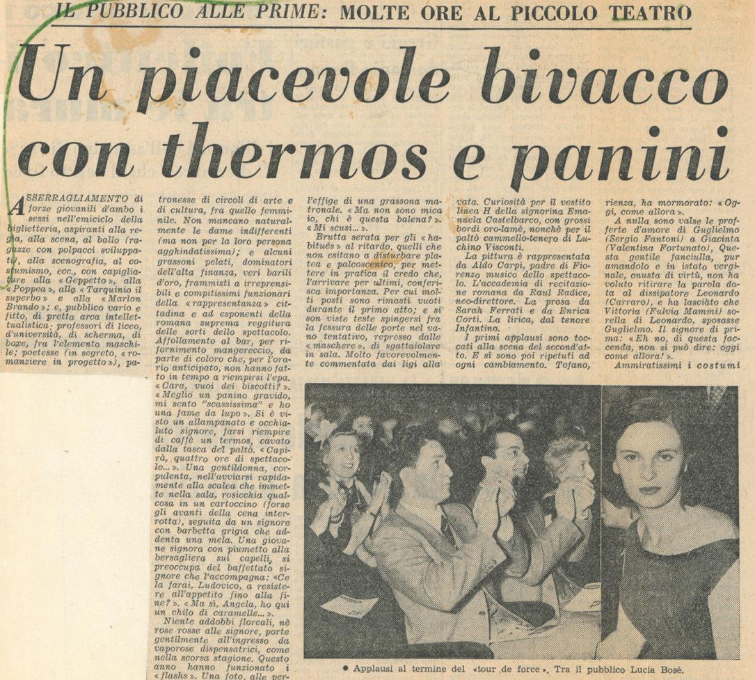  “Corriere Lombardo”, 24 novembre 1954 - Archivio Piccolo Teatro di Milano 