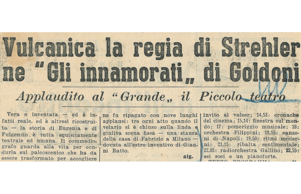 “Il Giornale di Brescia”, 31 ottobre 1950 - Archivio Piccolo Teatro di Milano