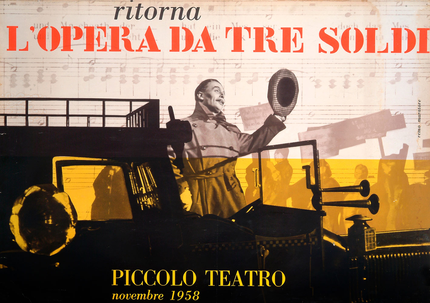 Manifesto di Remo Muratore per la ripresa nella stagione 1958/59 - Archivio Piccolo Teatro di Milano 