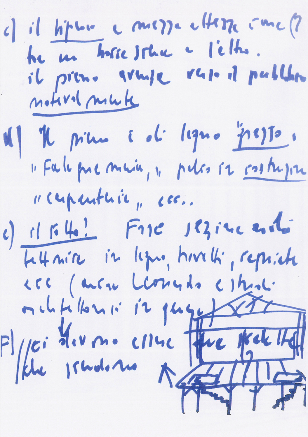 Appunti autografi di Strehler sulla preparazione dello spettacolo - Archivio Piccolo Teatro di Milano