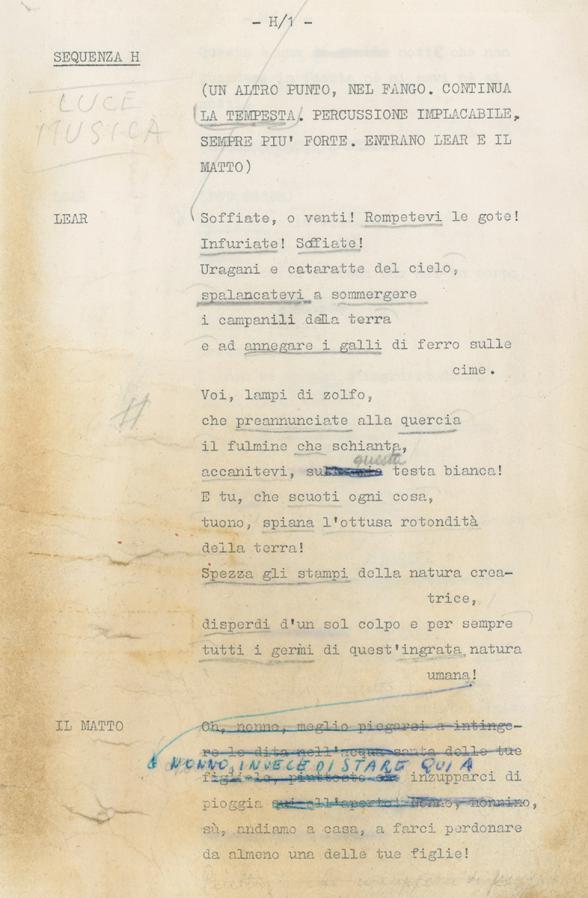 02. Nel copione del suggeritore, il momento della tempesta - Archivio Piccolo Teatro di Milano
