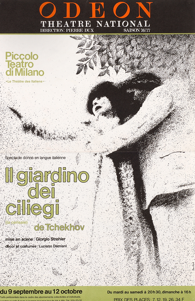 Nel settembre del 1976 <em>Il giardino dei ciliegi</em> giunge all’Odéon di Parigi - Archivio Piccolo Teatro di Milano