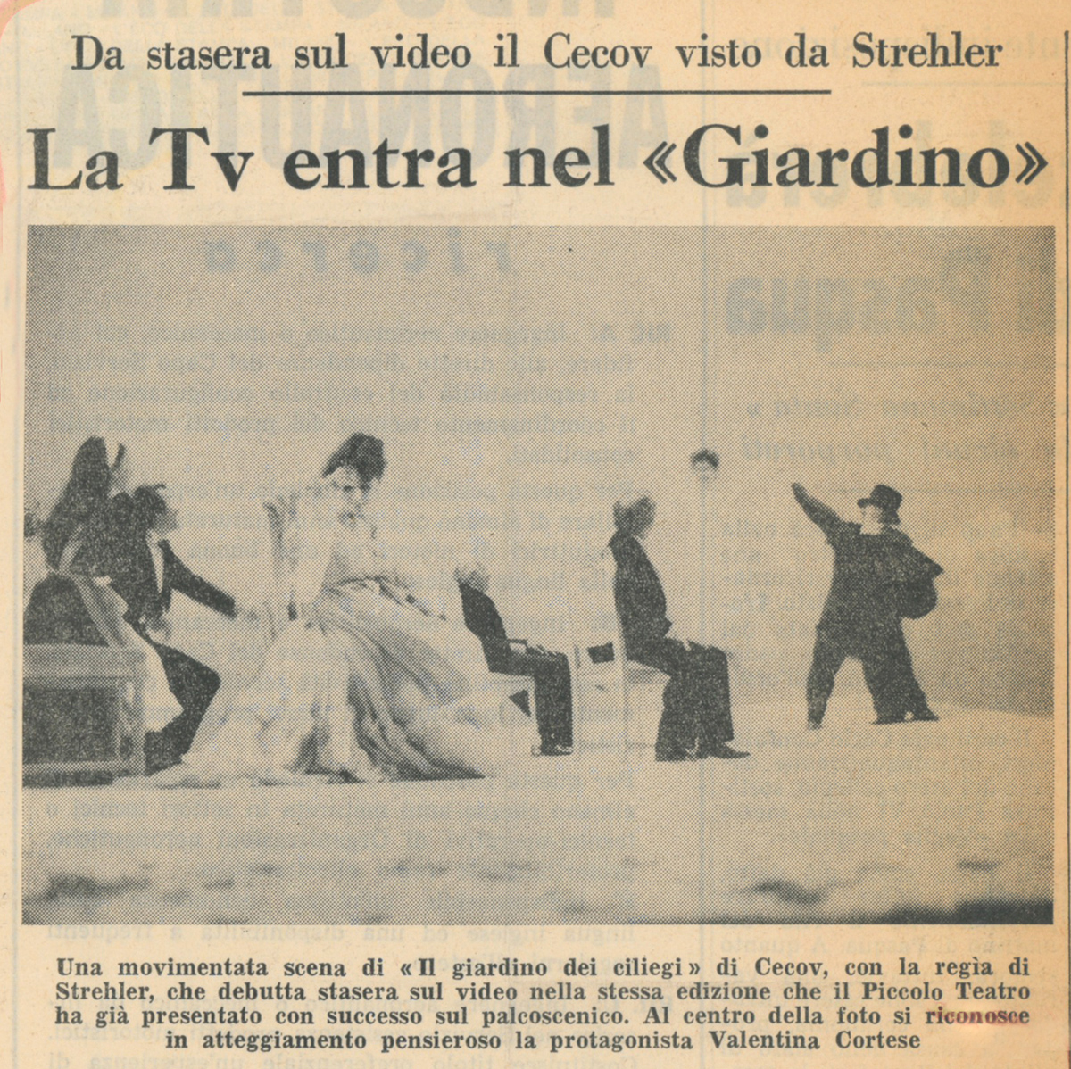 24-25 marzo 1978: <em>Il giardino dei ciliegi</em> viene trasmesso dalla Rai – Archivio Piccolo Teatro di Milano